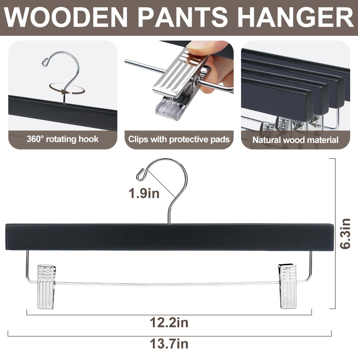 BAGAIL hanger with 360° swivel hook for flexible closet setup