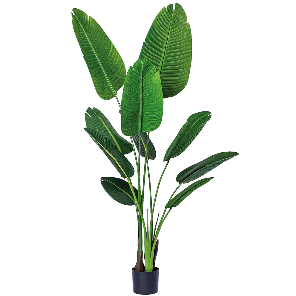 Bagari 5-foot artificial Bird of Paradise in a pot, lush tropical focal point.