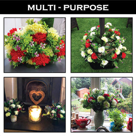 Bagari red artificial flowers 16-inch bouquet for weddings and events
