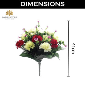 Bagari Store grave and wedding flowers 41cm ivory green red for durable outdoor decor