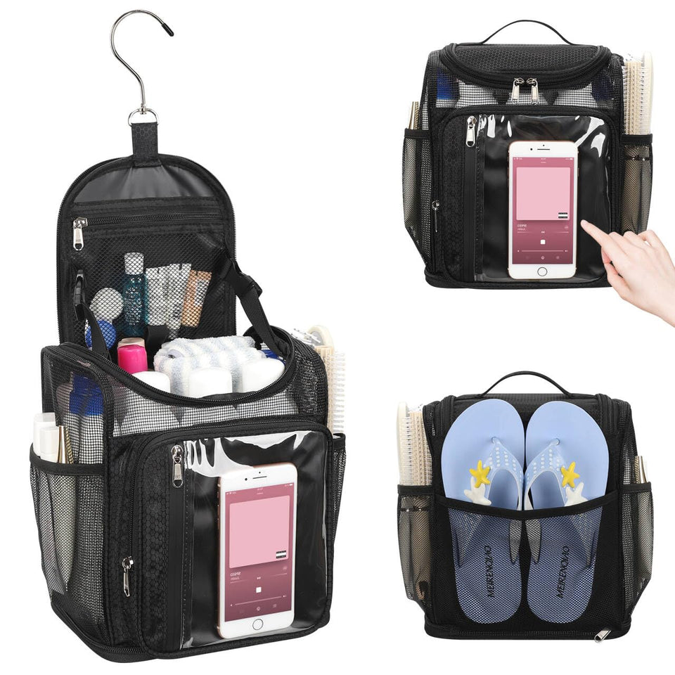 Bagmoly Hanging Shower Caddy main compartment keeps items organized during travel