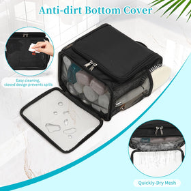 Bagmoly quick-dry mesh caddy promotes airflow after shower use