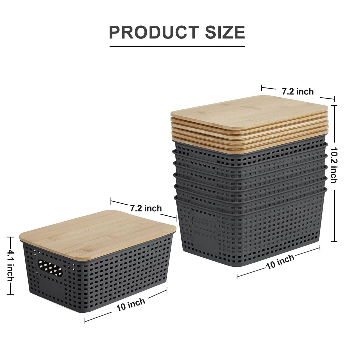 Bagnizer bamboo lid closeup shows natural texture and durable design for home use.