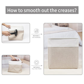 Bagnizer leather handles for easy carry from shelf to room.