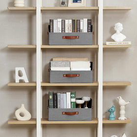 Bagnizer bin gray collapsible design folds flat for space-saving.