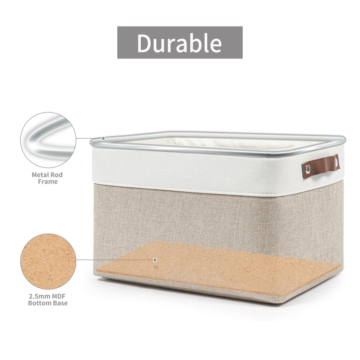 Bagnizer collapsible fabric basket folded for space-saving storage.