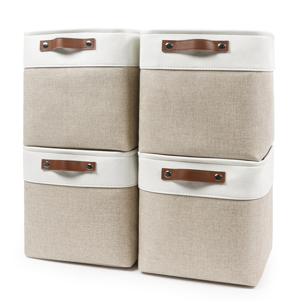 Bagnizer collapsible fabric storage cube front view for neat bedroom storage.