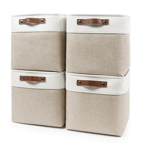 Bagnizer collapsible fabric storage cube front view for neat bedroom storage.