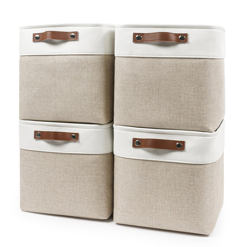 Bagnizer collapsible fabric storage cube front view for neat bedroom storage.