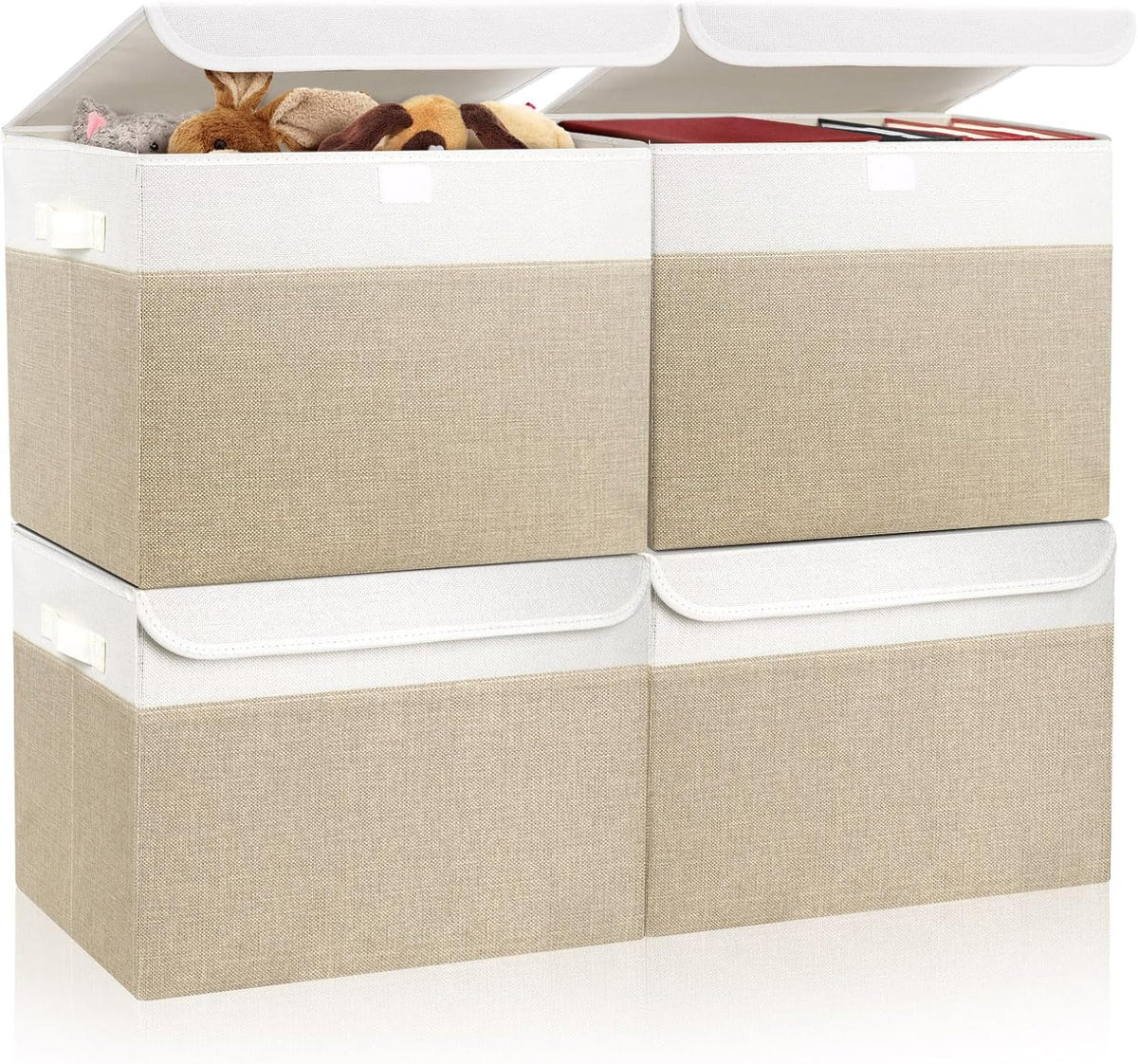 Bagnizer large 22-quart linen storage bin with foldable lid, ideal for closet organization.