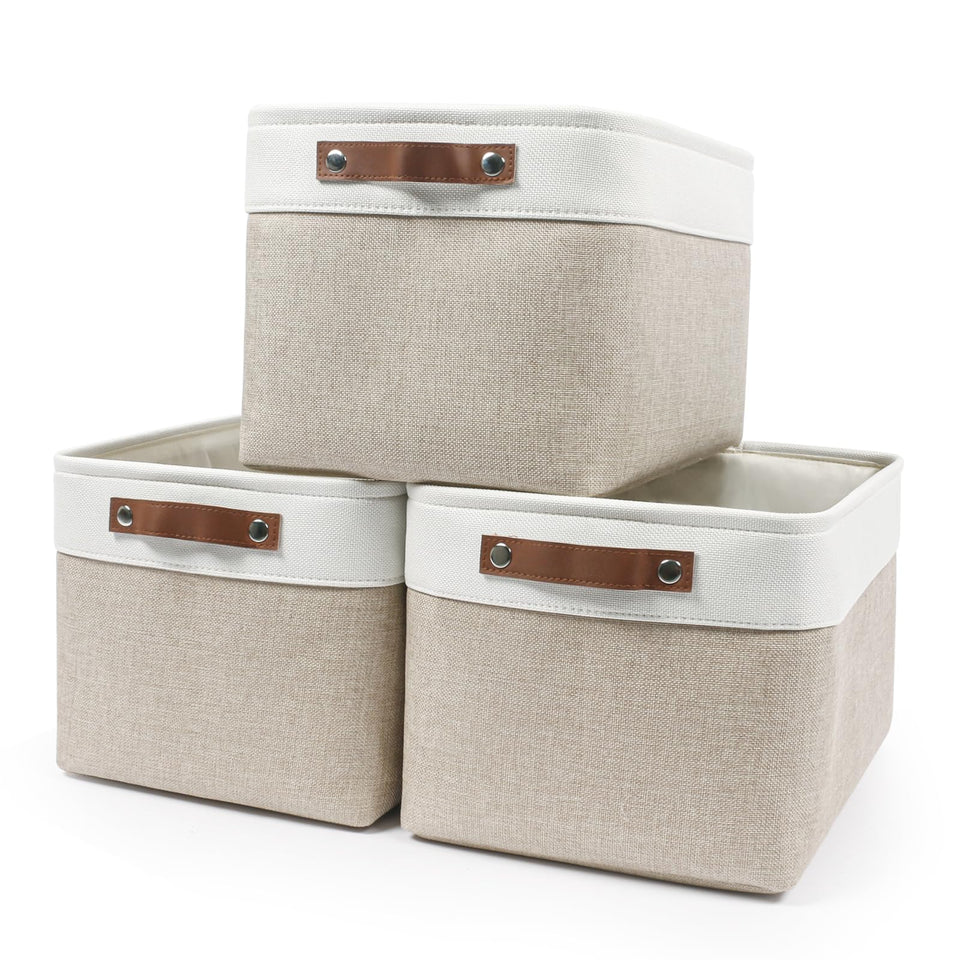 Bagnizer large fabric storage bins on shelf for tidy living spaces.
