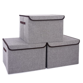 Bagnizer large foldable bin with lid protects contents from dust