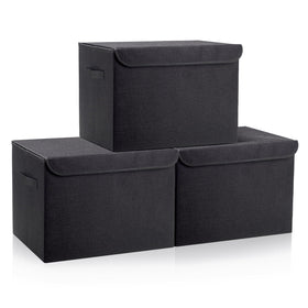 Bagnizer large storage bin with folding lid offering easy access and dust protection.