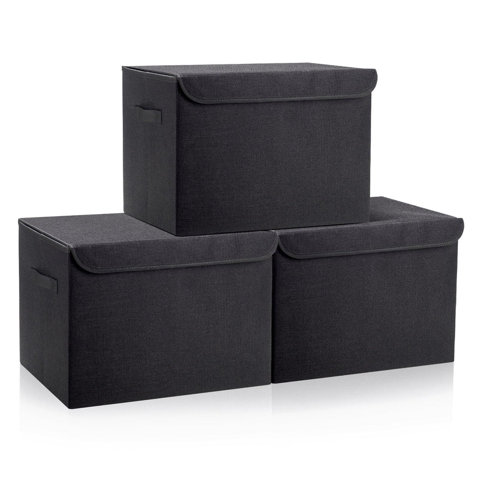 Bagnizer large storage bin with folding lid offering easy access and dust protection.