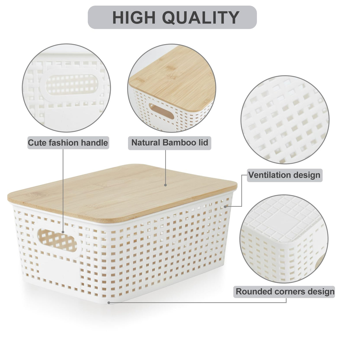 Bagnizer six-pack storage bins with labels for quick categorization.