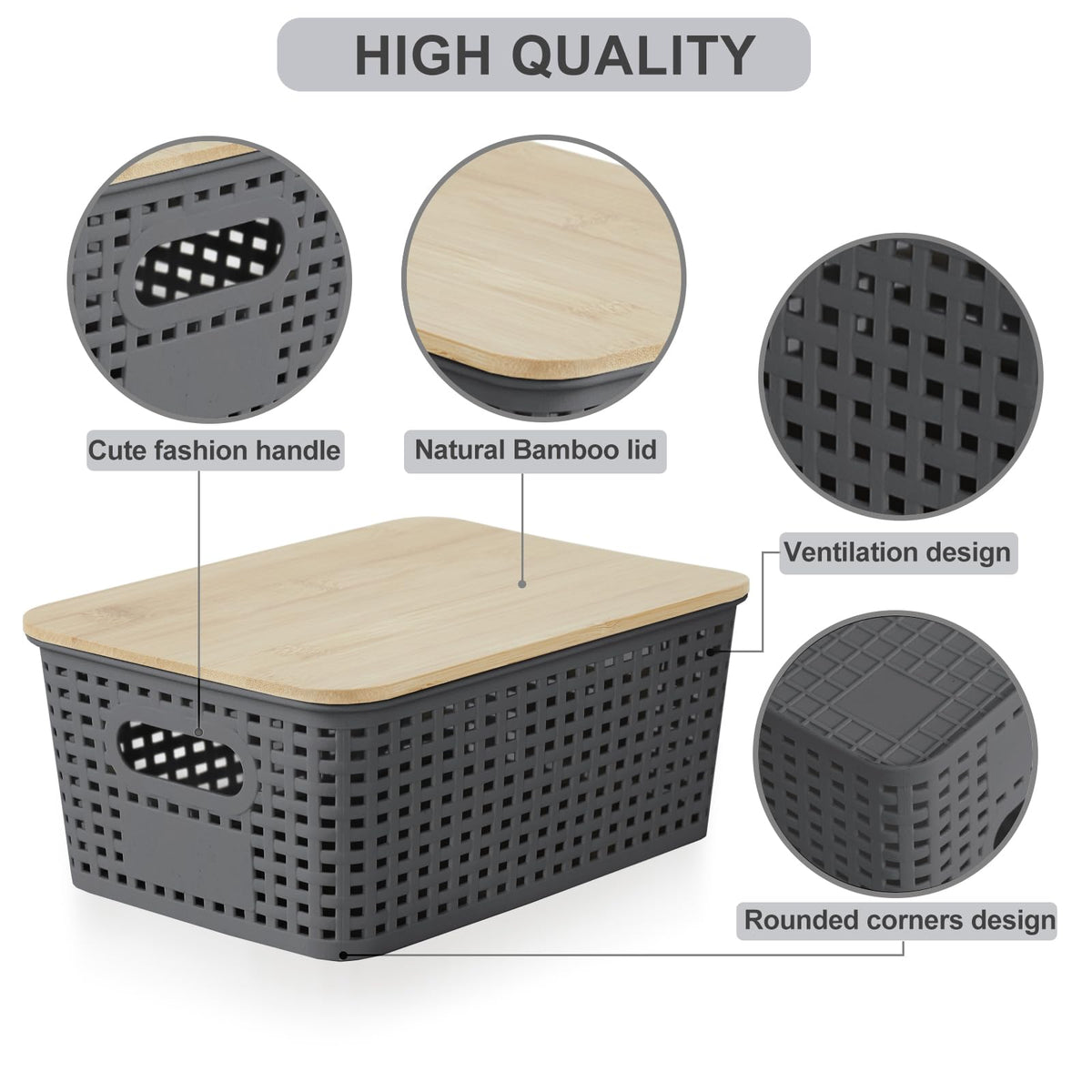 Bagnizer stackable bin on shelf demonstrates space-saving organization.