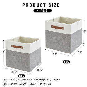 Bagnizer leather-handled storage bin for easy access to toys or clothes with durable rivets.