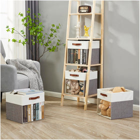 Neutral gray and white color complements many spaces