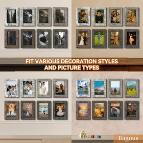 Bagous vintage-style frames with real glass and durable MDF for clear photos.