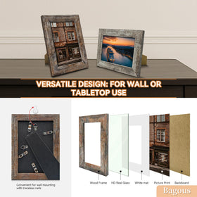 Bagous wall or tabletop display frames with versatile hanging options.