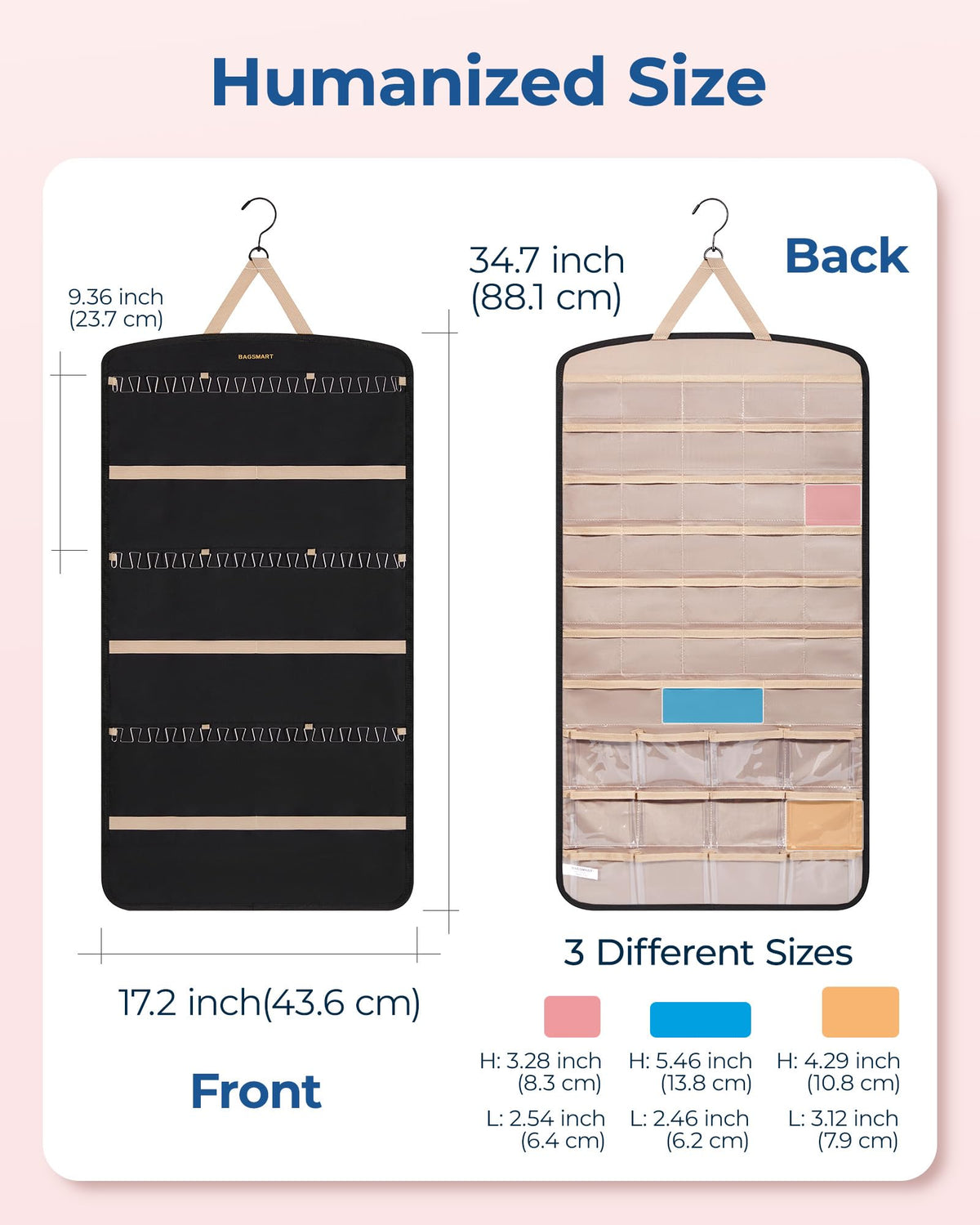 BAGSMART premium materials and sturdy hooks ensure durable daily use.