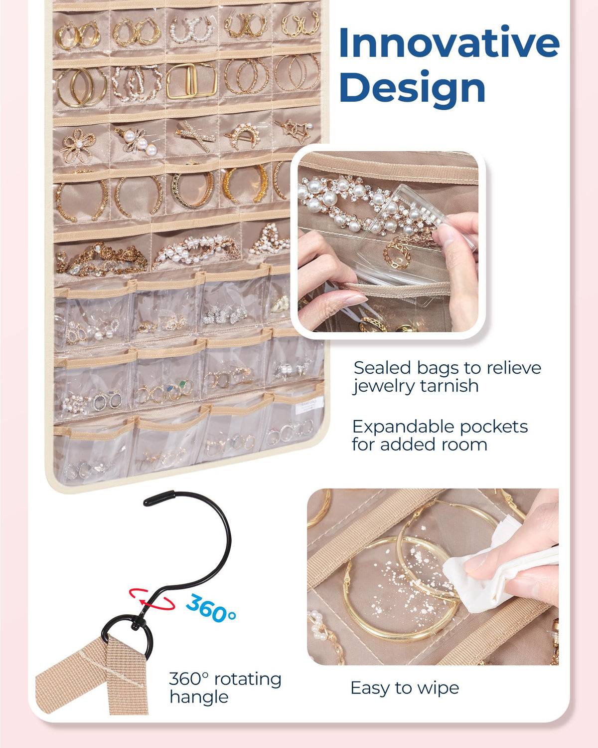 BAGSMART 360-degree rotating hanger lets you reach items from any direction.