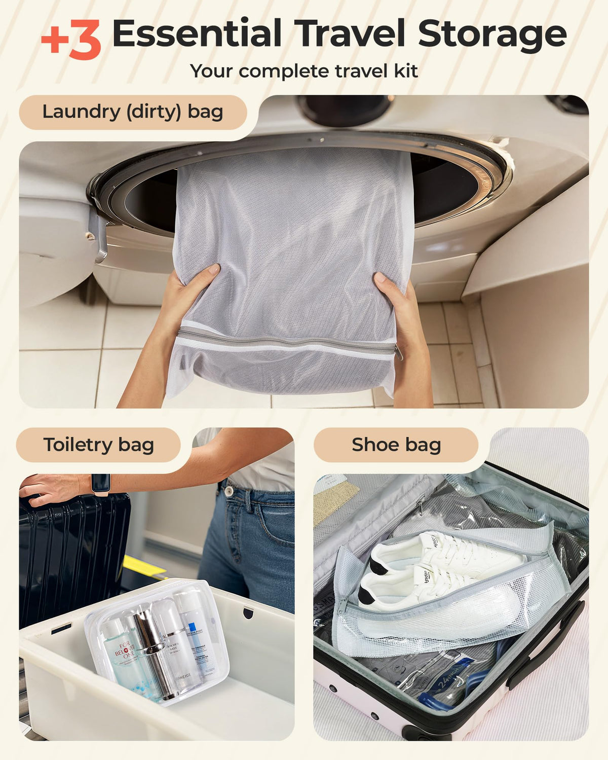 BAGSMART bundle in suitcase streamlines packing and organization