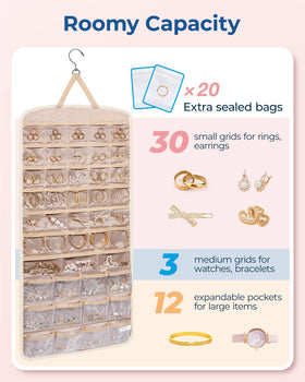 BAGSMART transparent pocket grids let you see items fast and grab what you need.