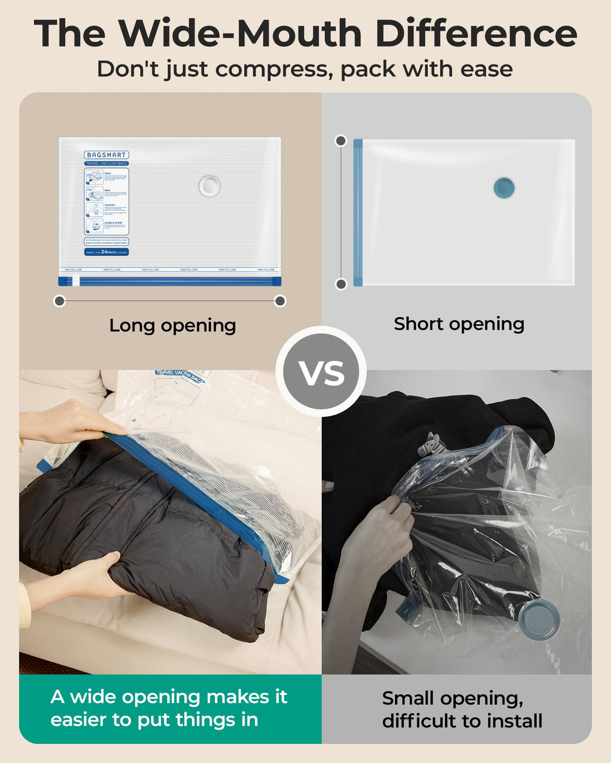 BAGSMART included shoe bag, laundry bag, and toiletry bag boost organization