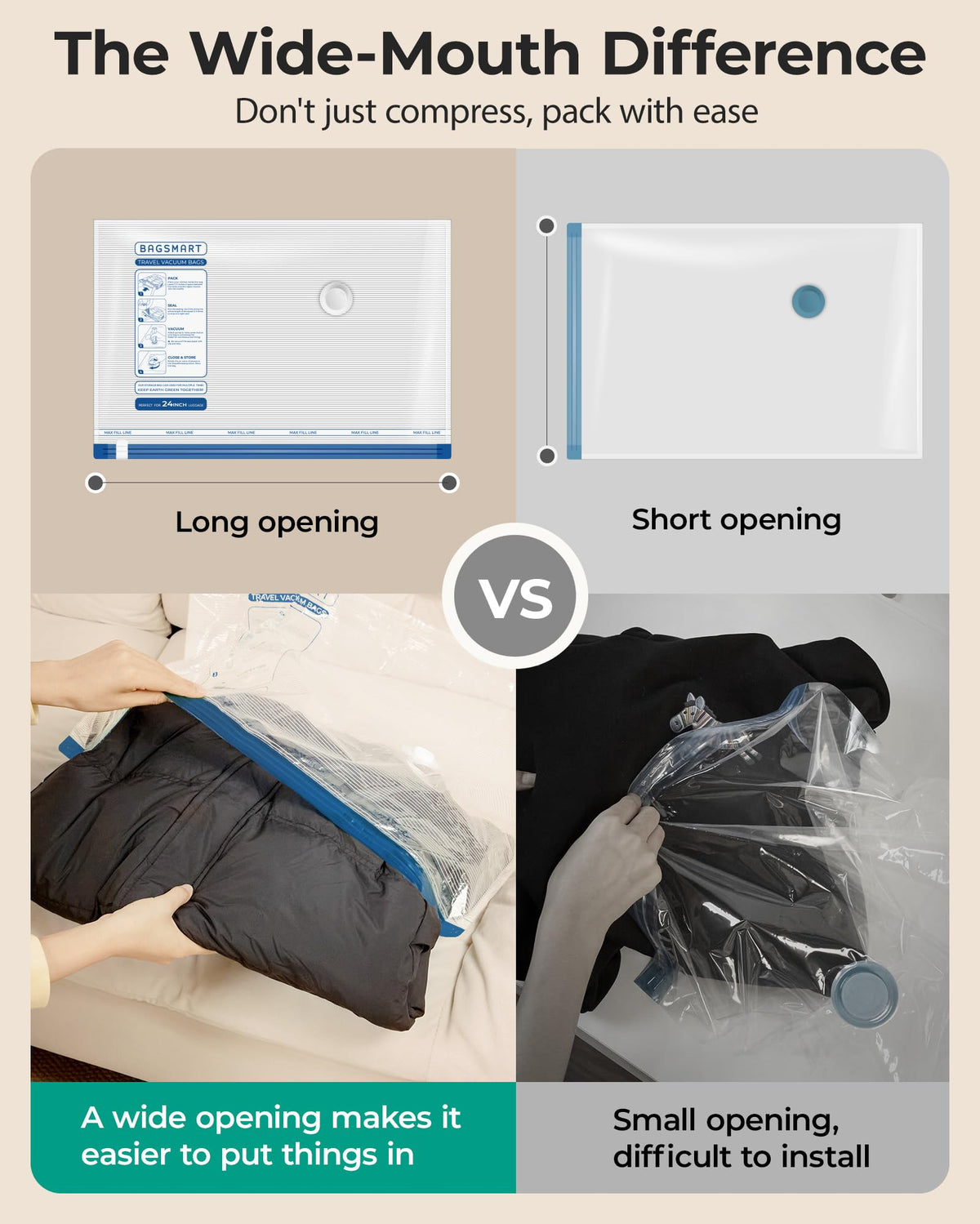 BAGSMART Laundry bag keeps dirty clothes separate in luggage.