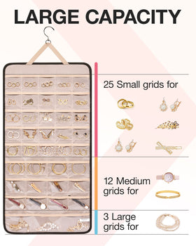 BAGSMART necklace hooks detail with three rows of durable hooks