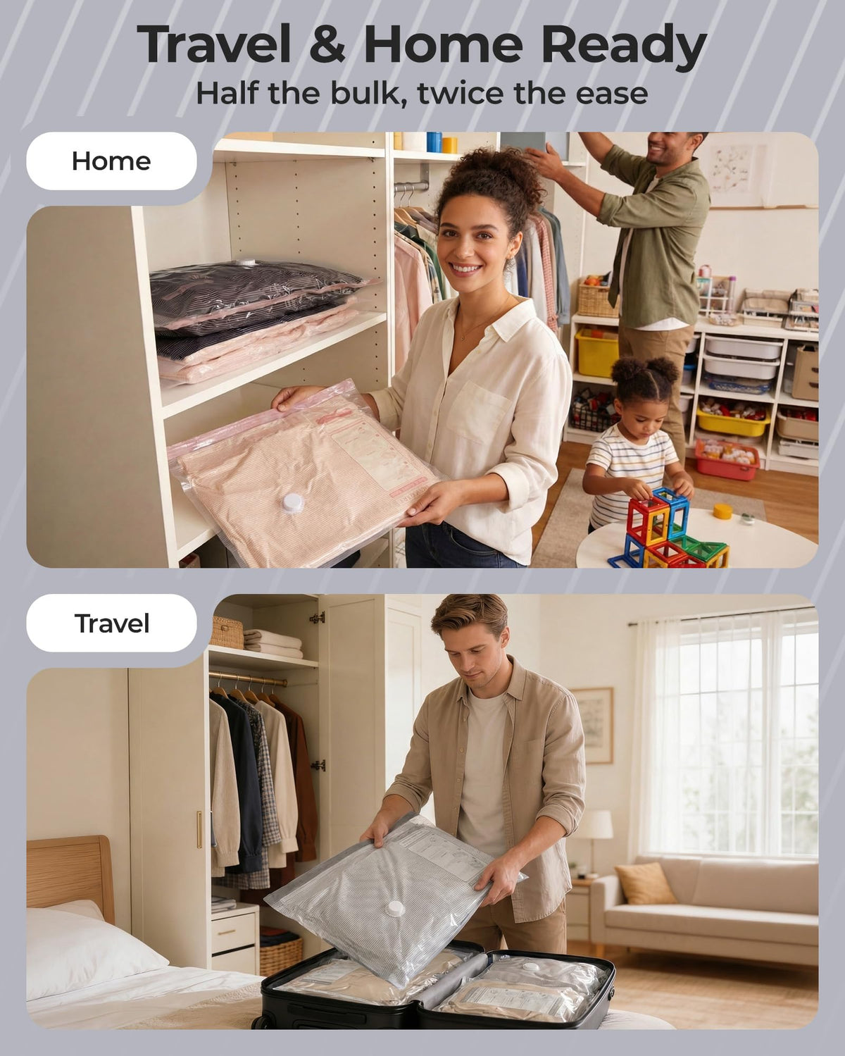 BAGSMART organized packing system keeps clothes neat during trips.