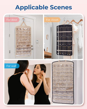 BAGSMART 14.5 by 32.66 inch organizer fits on doors or walls.