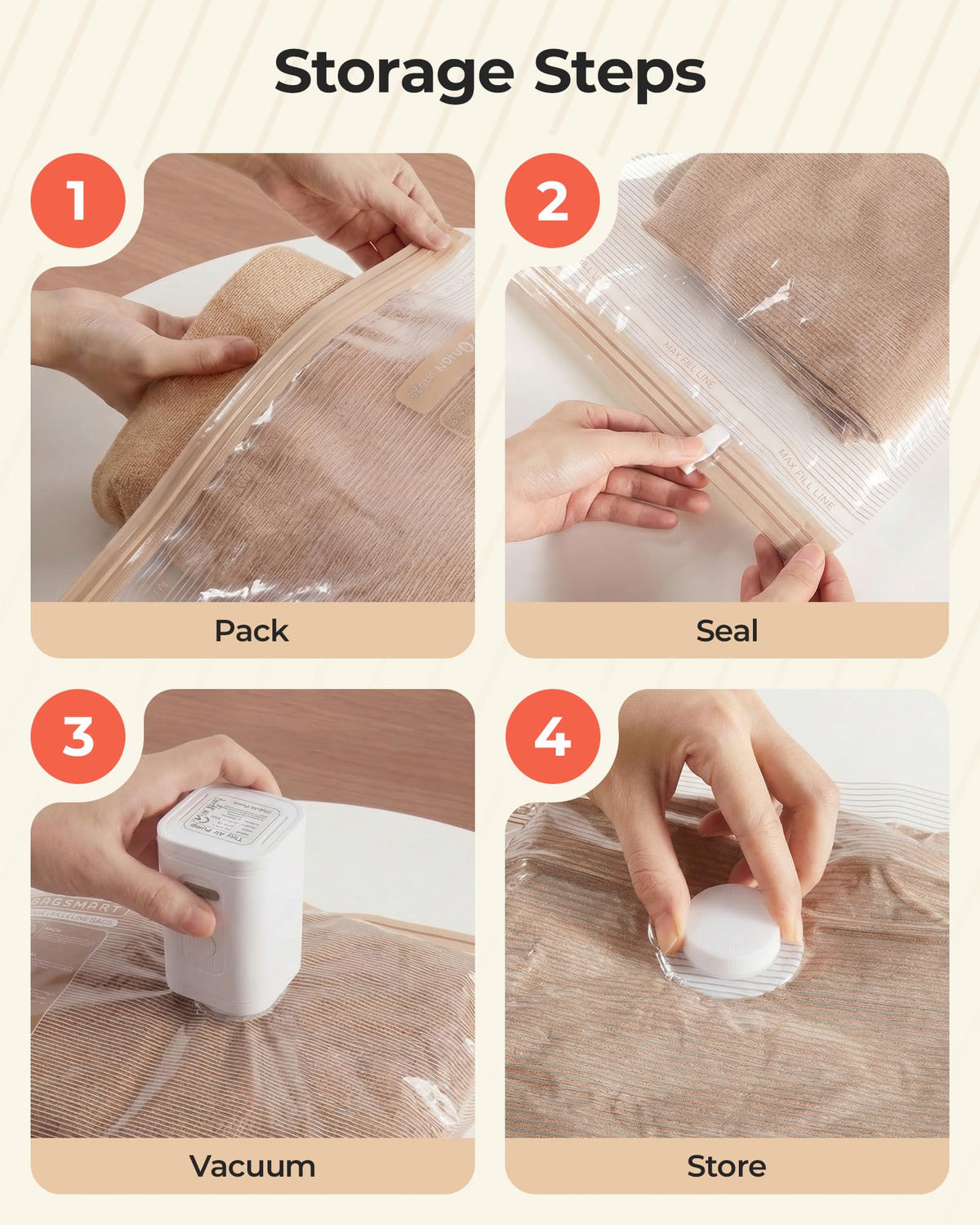 BAGSMART reusable airtight bags guard against moisture and odors