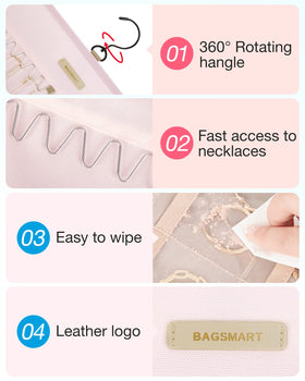 BAGSMART transparent pocket grid ensures quick item visibility and access.