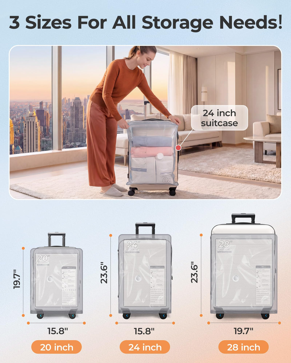 BAGSMART TSA-approved clear toiletry bag for visible security checks