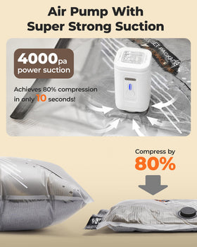 BAGSMART Vacuum storage bags in three sizes maximize space.