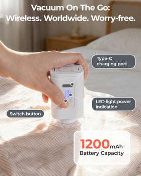 BAGSMART wireless air pump provides cordless convenience for on-the-go use.