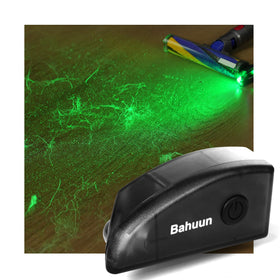 Bahuun green laser light reveals hidden dust on hard floors.