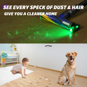 Bahuun vacuum head reveals dirt on hard floors for thorough cleaning.
