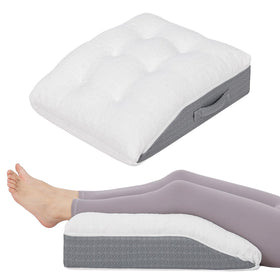 Baibu memory foam leg elevation pillow front view, gentle leg support for comfort.