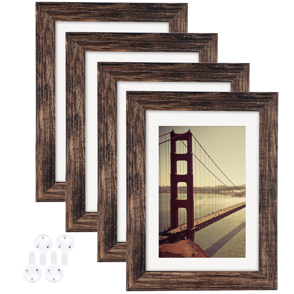 BAIJIALI 5x7 rustic brown frame set preserves memories with warmth.