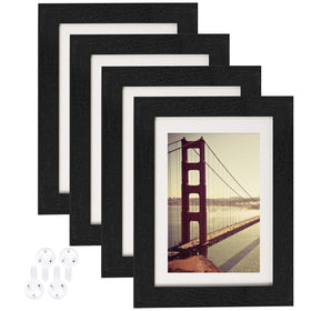 BAIJIALI 5x7 frame set of 4 with black wood pattern front view for display.