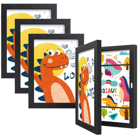 Baijiali black art frame with front opening displaying up to 150 drawings safely.