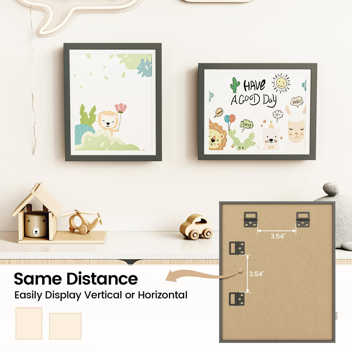 Baijiali frames support both horizontal and vertical wall displays.