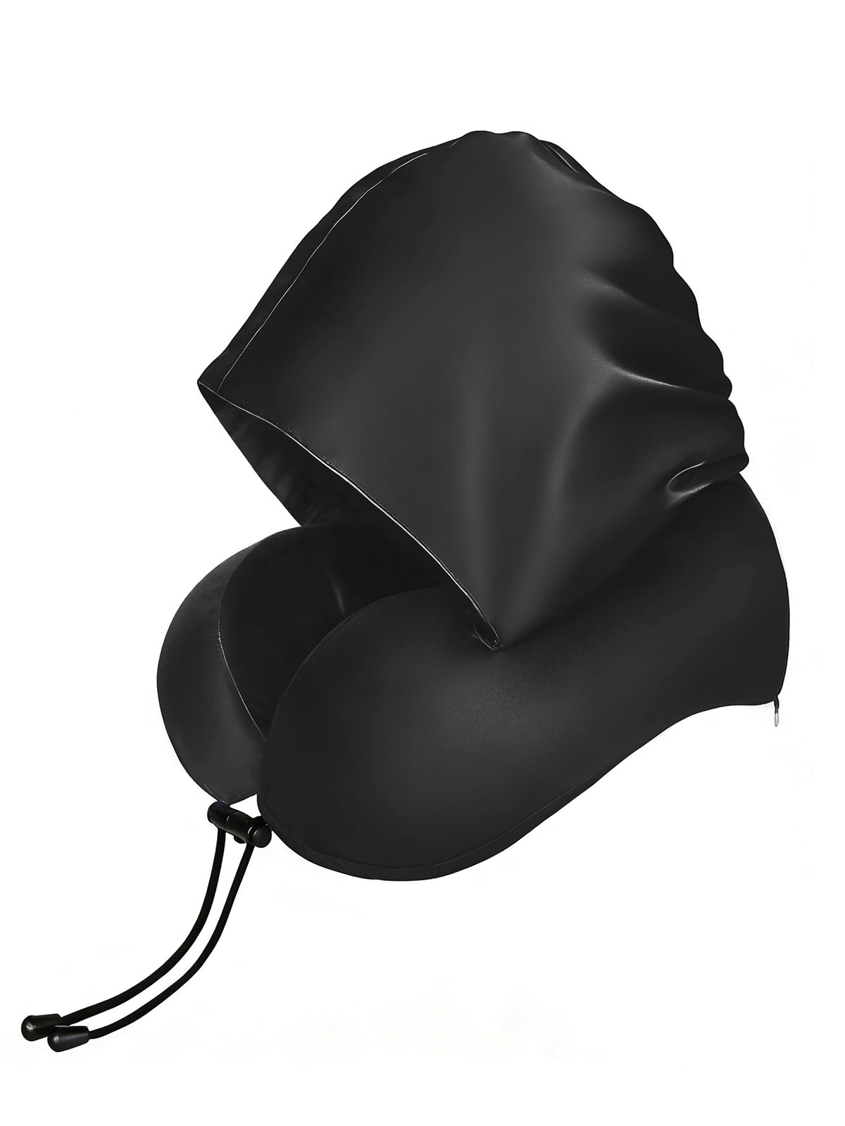 BAIKEA satin neck pillow with hood protects pixie cuts during travel for neat hair.