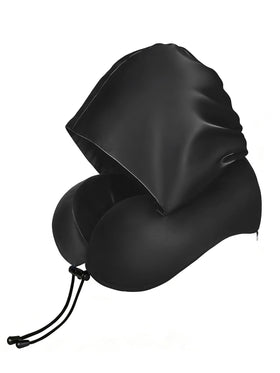 BAIKEA satin neck pillow with hood protects pixie cuts during travel for neat hair.