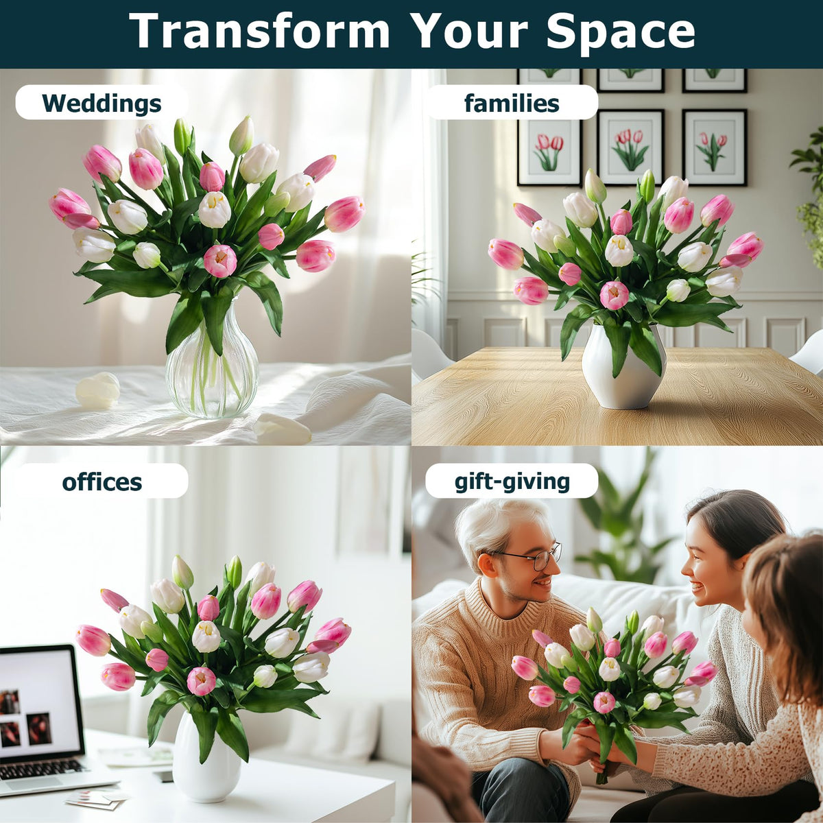 Bailikang Tulips silky leaves highlight smooth texture for stylish interiors.
