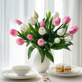 Bailikang Tulips with soft petals bouquet for elegant home decor.