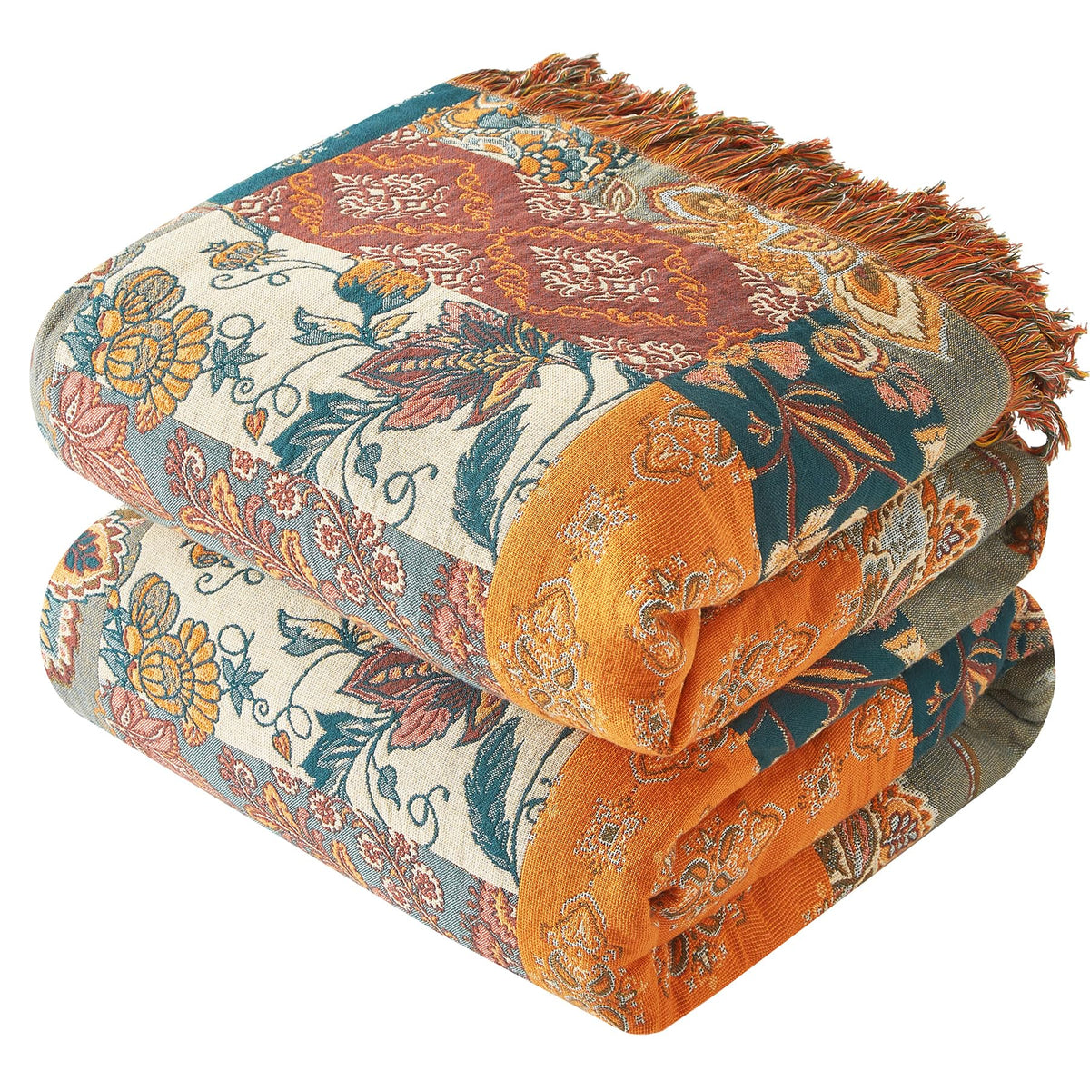 Bailix boho throw blanket with floral pattern adds cozy style to your living room